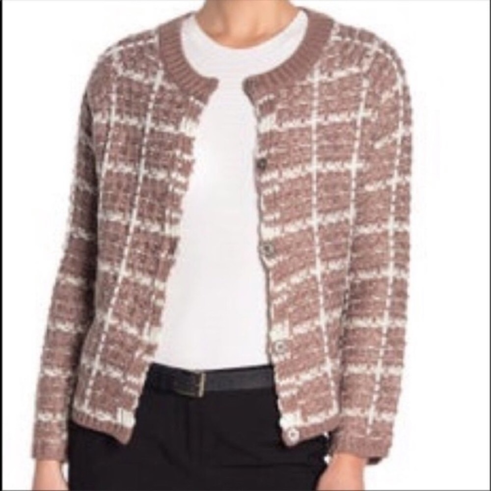 NWT! Michelle Nicole taupe tweed sweater Size S